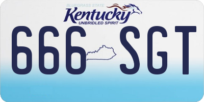 KY license plate 666SGT