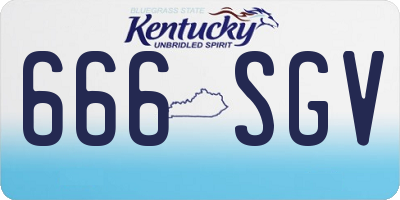 KY license plate 666SGV