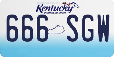 KY license plate 666SGW
