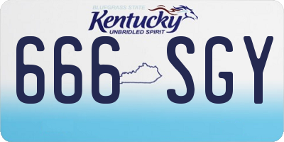 KY license plate 666SGY
