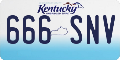 KY license plate 666SNV