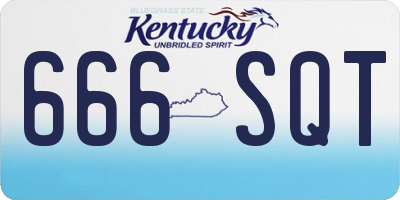 KY license plate 666SQT