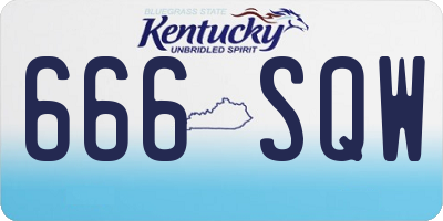 KY license plate 666SQW