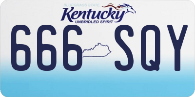 KY license plate 666SQY