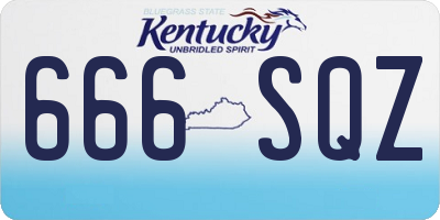 KY license plate 666SQZ