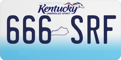 KY license plate 666SRF