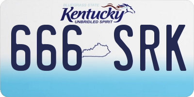 KY license plate 666SRK