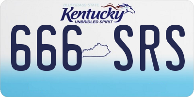 KY license plate 666SRS