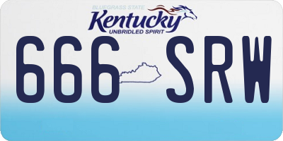 KY license plate 666SRW