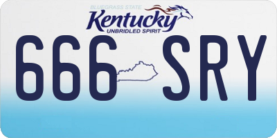 KY license plate 666SRY