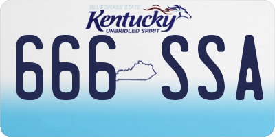 KY license plate 666SSA