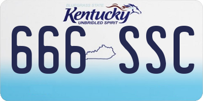 KY license plate 666SSC