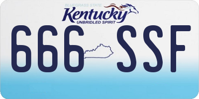 KY license plate 666SSF