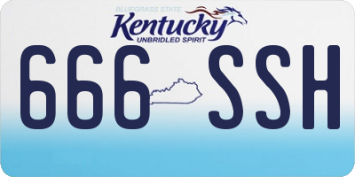 KY license plate 666SSH