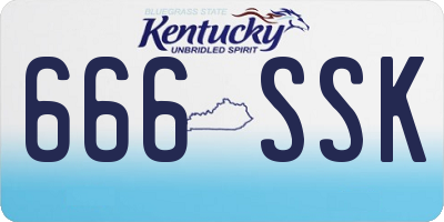 KY license plate 666SSK