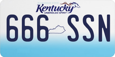KY license plate 666SSN