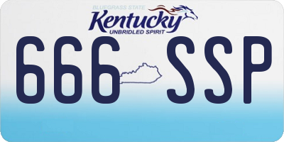 KY license plate 666SSP
