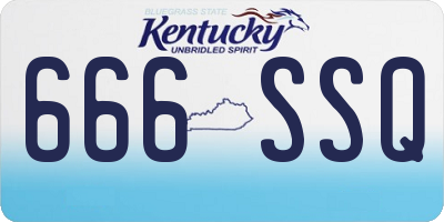 KY license plate 666SSQ