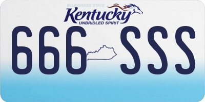 KY license plate 666SSS