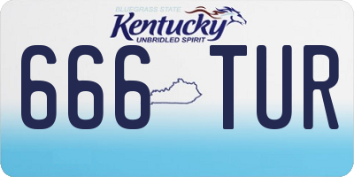 KY license plate 666TUR