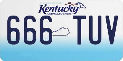 KY license plate 666TUV