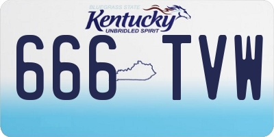 KY license plate 666TVW
