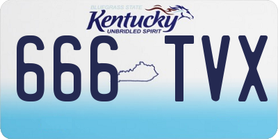 KY license plate 666TVX