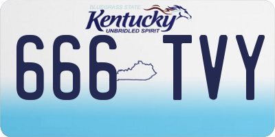 KY license plate 666TVY