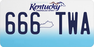 KY license plate 666TWA