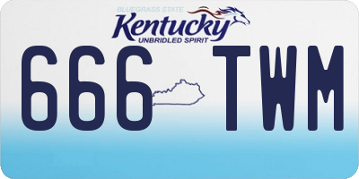 KY license plate 666TWM