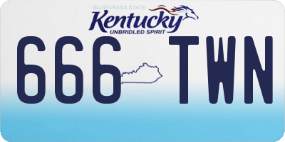 KY license plate 666TWN