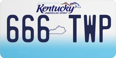 KY license plate 666TWP