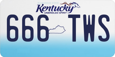 KY license plate 666TWS