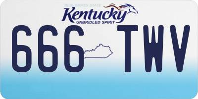 KY license plate 666TWV