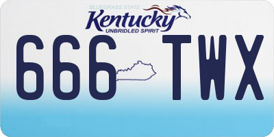 KY license plate 666TWX