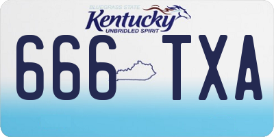 KY license plate 666TXA