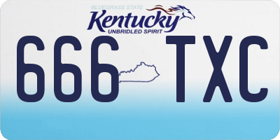 KY license plate 666TXC