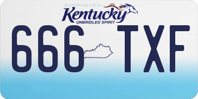 KY license plate 666TXF