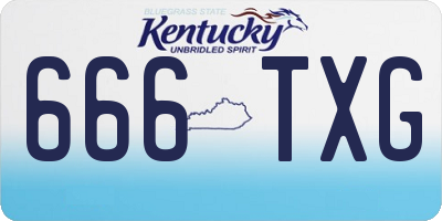 KY license plate 666TXG