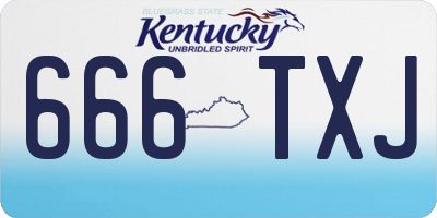 KY license plate 666TXJ