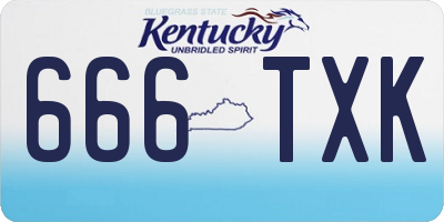 KY license plate 666TXK