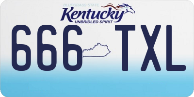 KY license plate 666TXL