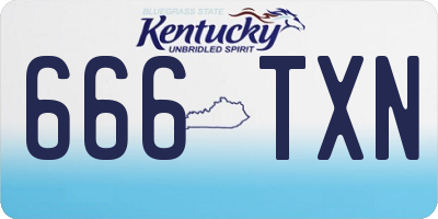KY license plate 666TXN