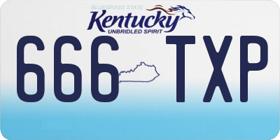 KY license plate 666TXP