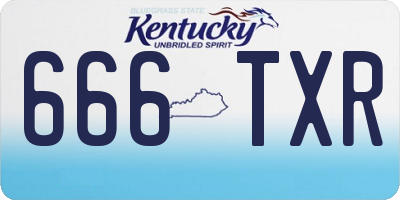 KY license plate 666TXR