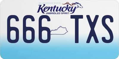 KY license plate 666TXS