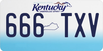 KY license plate 666TXV