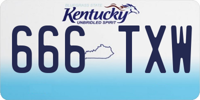 KY license plate 666TXW
