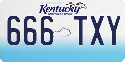 KY license plate 666TXY