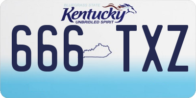 KY license plate 666TXZ